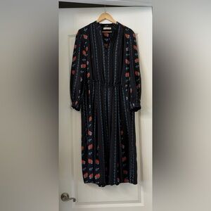 Tory Burch Black Dress with Red Floral Accents